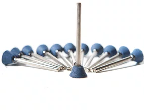 PONTA MONTADA ABRASIVA CONICA INVERTIDA AZUL UNITARIA - CROMOX