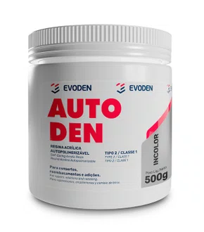 Resina Acrílica Autoden Rosa Pó 500g - Evoden