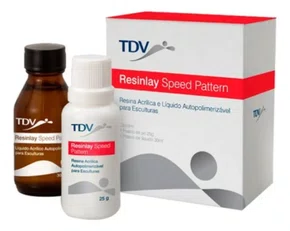 RESINA ACRILICA RESINLAY SPEED PATTERN KIT 25G PO VERMELHO+ 30ML DE LIQUIDO - TDV