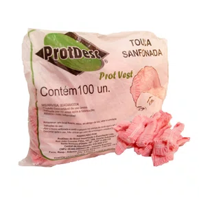 TOUCA DESCARTAVEL SANFONADA C/100 ROSA CLARO - PROTDESC