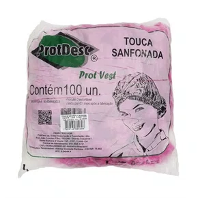 TOUCA DESCARTAVEL SANFONADA C/100 ROSA - PROTDESC