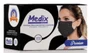 Máscara Descartável Tripla C/Elástico Preta - MEDIX